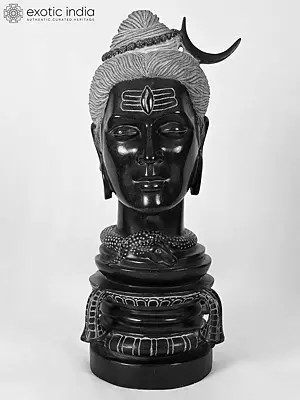 Lord Shiva Marble Bust Sculpture | 17" Height