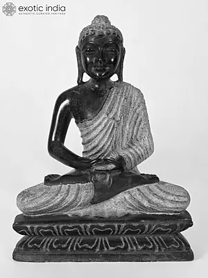 10" Lord Buddha Seated in Meditation Pose | Marble Statue | Exquisite Indian Art