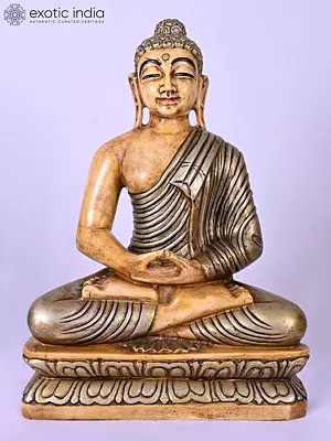 Serene Meditation Pose Lord Buddha Marble Sculpture (18")