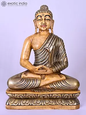 18" Lord Buddha - Meditation Pose | Marble Statue | Handmade Indian Art