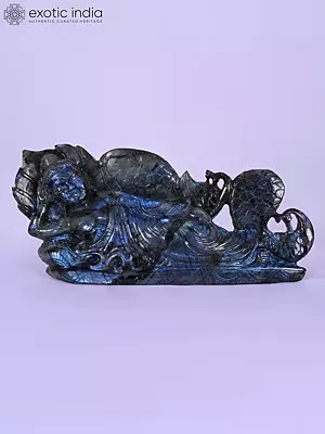 16" Reclining Lord Buddha | Gemstone Statue | Handmade Indian Art