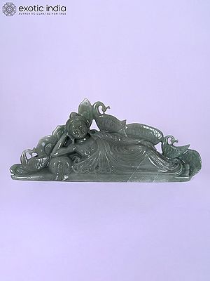 22" Resting Lord Buddha | Gemstone Statue | Handmade Indian Artwork