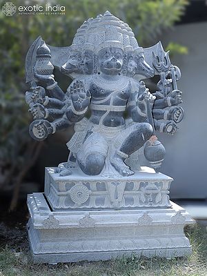 Large Granite Statue of Panchmukhi Lord Hanuman