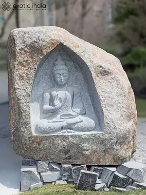 42" Lord Buddha Statue Carved in Granite