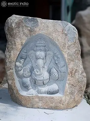Large Granite Sculpture of Lord Ganesha