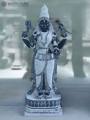 Goddess Meenakshi Granite Sculpture - 65" Tall