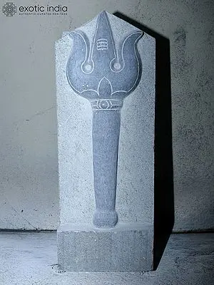 21" Trident | Granite Statue | Handmade Indian Art