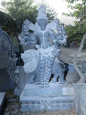 81" Large Size Goddess Varahi Amman | Granite Statue | Handmade Indian Art