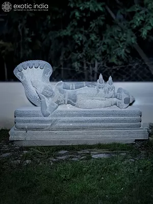 78" Lord Vishnu - Ranganatha | Granite Statue | Handmade Indian Art