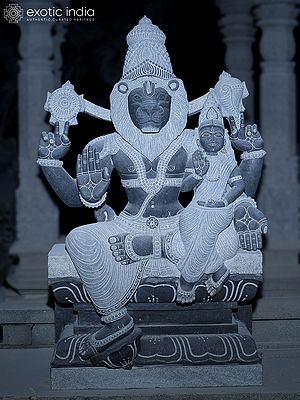 Large Granite Sculpture of Lakshmi Narasimha