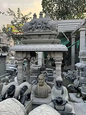 Monumental Granite Shrine of Gajalakshmi - 104 Inches