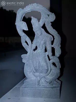 "Sway of the Heaven" Apsara Sculpture - 86" Granite Masterpiece