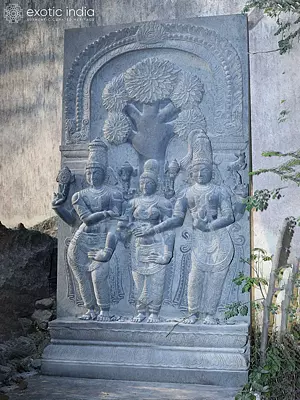 78" Meenakshi Kalyanam Rare Granite Statue