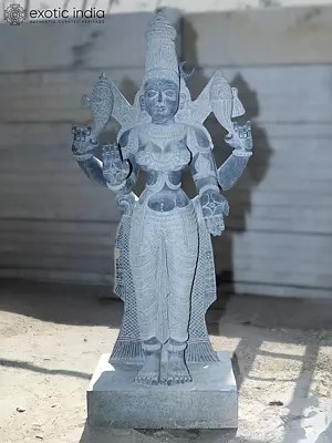 54" Goddess Mariamman - Amman | Granite Statue | Handmade Indian Art