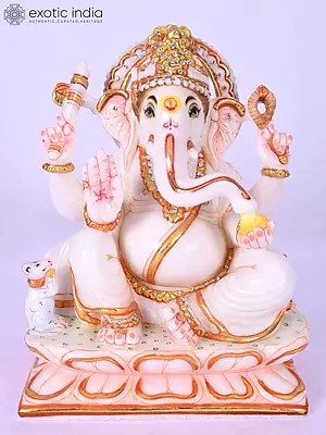Marble Statue of Lord Ganesha, The Remover of Obstacles
