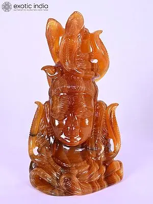 12" Lord Shiva Bust | Gemstone Statue | Handmade Indian Art