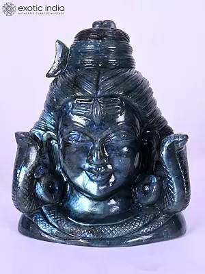 9" Lord Shiva Bust | Gemstone Statue | Handmade Indian Art