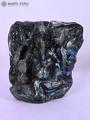 7" Lord Ganesha | Gemstone Statue | Handmade Indian Art