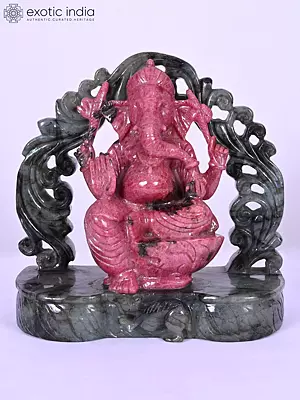 11" Lord Ganesha | Gemstone Statue | Handmade Indian Art