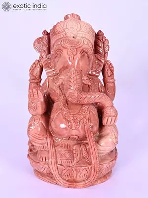 9" Blessing Lord Ganesha | Gemstone Statue | Handmade Indian Art