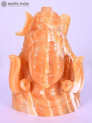 9" Lord Shiva Bust | Gemstone Statue | Handmade Indian Art