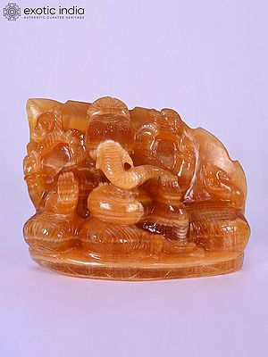 7" Lord Ganesha Gemstone Statue | Handmade Indian Art