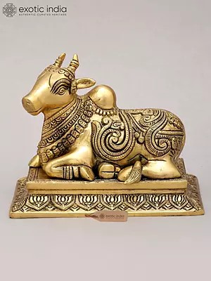 7" Nandi - Vahana of Lord Shiva | Brass Idol