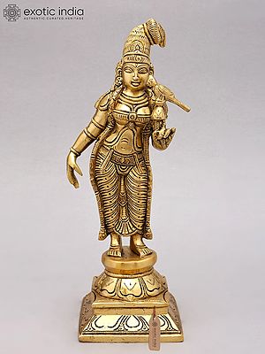 12" Goddess Andal Brass Statue