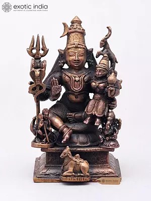 Small Sized Copper Shiva Parvati