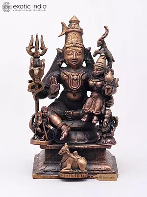 Small Sized Copper Shiva Parvati