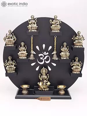 15" Superfine Ashtalakshmi Statues with Designer Om Frame