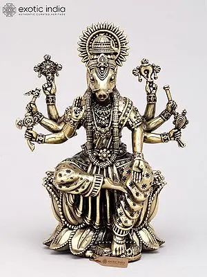 Small Sized Brass Superfine Statue Of Goddess Varahi