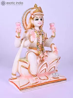 12" Blessing Goddess Lakshmi Marble Statue