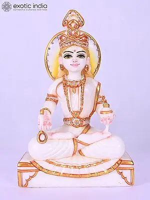 11" Goddess Annapurna | Marble Statue | Handmade Indian Art