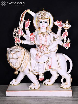 Goddess Durga Marble Sculpture