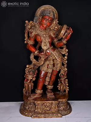 78" Apsara Wooden Statue