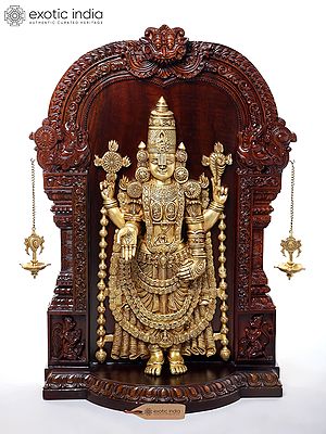 Bhagawan Venkateshwara Balaji (Brass and Wood)