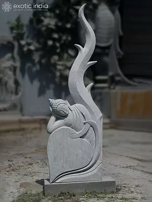 74" Resting Lord Buddha Granite Statue