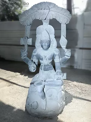 64" Lord Dakshinamurthy Granite Stautue | Handmade Indian Art