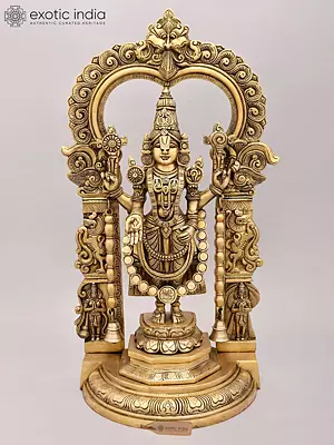 22" Tirupati Balaji with Kirtimukha Prabhavali | Brass Idol