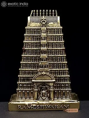 Small Brass Rameshwaram Temple Model - 4 Inch