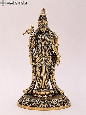 Divine Brass Idol of Goddess Meenakshi