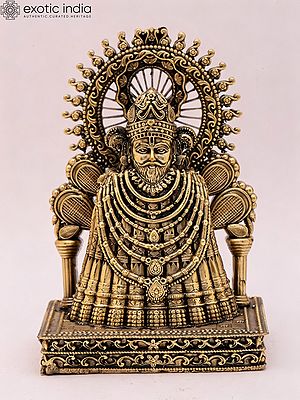 5" Khatu Shyam Ji Brass Statue