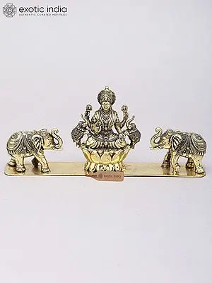 Superfine Brass Gajalakshmi Statue (7 Inch)