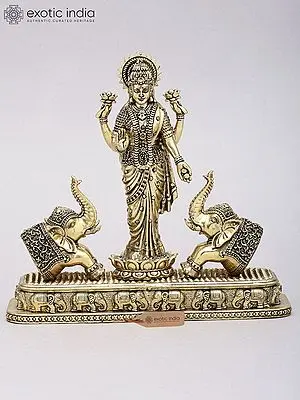 Superfine Brass Gajalakshmi Sculpture with Elephants