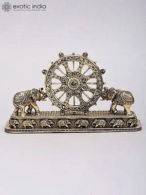 7" Superfine Brass Konark Chakra with Elephants