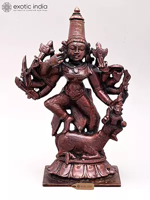 6'' Goddess Mahishasuramardini (Maa Durga) Copper Idol