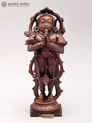 5'' Lord Hanuman Standing in Namaskar Gesture | Copper Statue