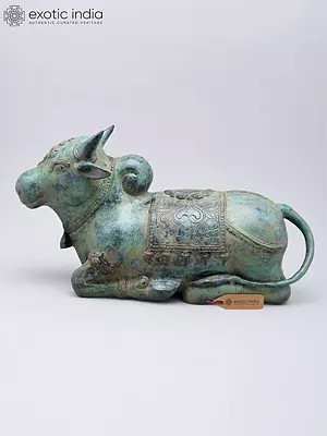 14" Sitting Nandi - Lord Shiva's Vahana | Brass Idol