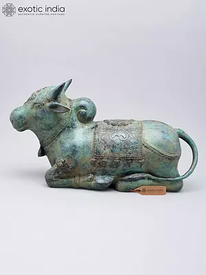 14" Sitting Nandi - Lord Shiva's Vahana | Brass Idol